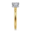 Gabriel & Co. Sandi - 14K White-Yellow Gold East West Cushion Cut Diamond Engagement Ring