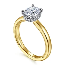 Online Gabriel & Co. Sandi - 14K White-Yellow Gold Elongated Cushion Diamond Engagement Ring