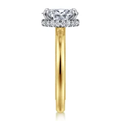 Clearance Gabriel & Co. Sandi - 14K White-Yellow Gold Oval Diamond Engagement Ring