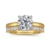 Outlet Gabriel & Co. Sandi - 14K White-Yellow Round Diamond Engagement Ring