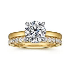 Outlet Gabriel & Co. Sandi - 14K White-Yellow Round Diamond Engagement Ring