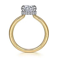 Outlet Gabriel & Co. Sandi - 14K White-Yellow Round Diamond Engagement Ring