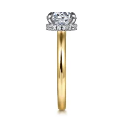 Outlet Gabriel & Co. Sandi - 14K White-Yellow Round Diamond Engagement Ring