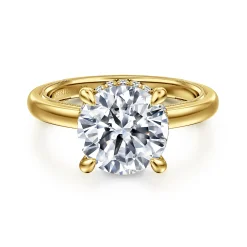 Clearance Gabriel & Co. Sandi - 14K Yellow Gold Round Diamond Engagement Ring