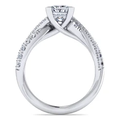 Gabriel & Co. Sandrine - 14K White Gold Princess Cut Diamond Twisted Engagement Ring