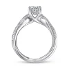 Outlet Gabriel & Co. Sandrine - Platinum Round Diamond Twisted Engagement Ring