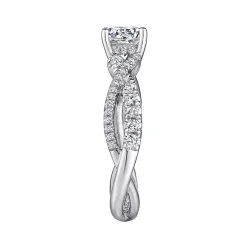 Outlet Gabriel & Co. Sandrine - Platinum Round Diamond Twisted Engagement Ring