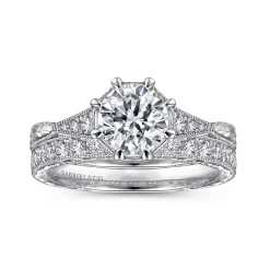 Gabriel & Co. Sanna - 14K White Gold Round Diamond Engagement Ring