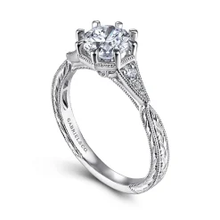 Gabriel & Co. Sanna - 14K White Gold Round Diamond Engagement Ring