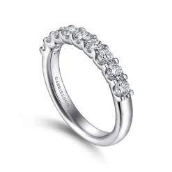 Online Gabriel & Co. Sardegna - 14K White Gold Round 9 Stone Diamond Anniversary Band - 0.7 ct