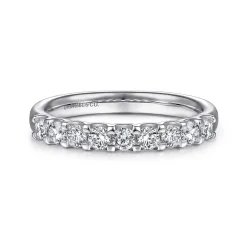 New Gabriel & Co. Sardegna - 14K White Gold Round 9 Stone Diamond Anniversary Band - 0.5 ct