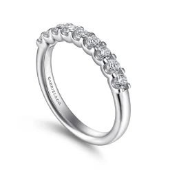 New Gabriel & Co. Sardegna - 14K White Gold Round 9 Stone Diamond Anniversary Band - 0.5 ct