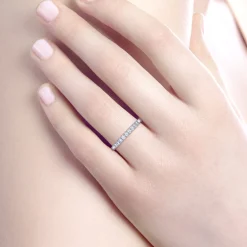 Discount Gabriel & Co. Sardegna - 14K White Gold Round 9 Stone Diamond Anniversary Band - 0.25 ct