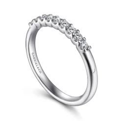 Discount Gabriel & Co. Sardegna - 14K White Gold Round 9 Stone Diamond Anniversary Band - 0.25 ct