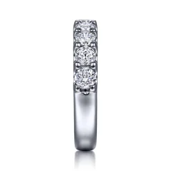 Clearance Gabriel & Co. Sardegna - 14K White Gold 9 Stone Shared Prong Round Diamond Anniversary Band - 1.4 ct