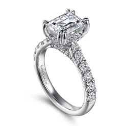 Outlet Gabriel & Co. Sarita - 14K White Gold Emerald Cut Diamond Engagement Ring
