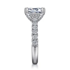Outlet Gabriel & Co. Sarita - 14K White Gold Emerald Cut Diamond Engagement Ring