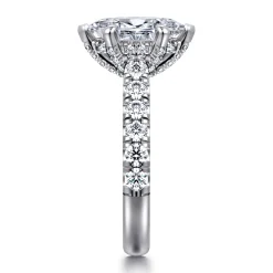 New Gabriel & Co. Sarita - 14K White Gold Marquise Shape Diamond Engagement Ring