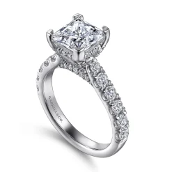 Clearance Gabriel & Co. Sarita - 14K White Gold Princess Cut Diamond Engagement Ring