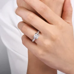 Clearance Gabriel & Co. Sarita - 14K White Gold Princess Cut Diamond Engagement Ring