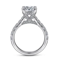 Clearance Gabriel & Co. Sarita - 14K White Gold Princess Cut Diamond Engagement Ring