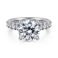 Clearance Gabriel & Co. Sarita - 14K White Gold Round Diamond Engagement Ring
