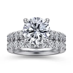 Clearance Gabriel & Co. Sarita - 14K White Gold Round Diamond Engagement Ring