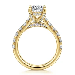 New Gabriel & Co. Sarita - 14K Yellow Gold Oval Diamond Engagement Ring
