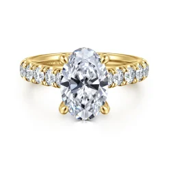 New Gabriel & Co. Sarita - 14K Yellow Gold Oval Diamond Engagement Ring
