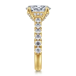 New Gabriel & Co. Sarita - 14K Yellow Gold Oval Diamond Engagement Ring