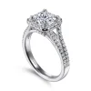 Hot Gabriel & Co. Savannah - 14K White Gold Princess Halo Diamond Engagement Ring