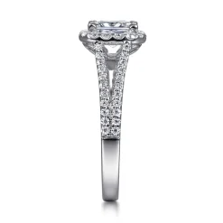 Hot Gabriel & Co. Savannah - 14K White Gold Princess Halo Diamond Engagement Ring