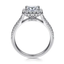 Clearance Gabriel & Co. Savannah - Platinum Princess Halo Diamond Engagement Ring