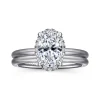 Hot Gabriel & Co. Seattle - 14K White Gold Oval Hidden Halo Diamond Engagement Ring