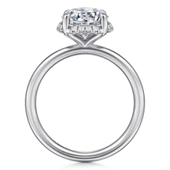 Outlet Gabriel & Co. Seattle - 14K White Gold Round Hidden Halo Diamond Engagement Ring