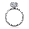 Hot Gabriel & Co. Seattle - 14K White Gold Round Hidden Halo Diamond Engagement Ring