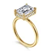 Best Gabriel & Co. Seattle - 14K Yellow Gold Emerald Cut Hidden Halo Diamond Engagement Ring