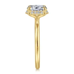 Best Gabriel & Co. Seattle - 14K Yellow Gold Oval Hidden Halo Diamond Engagement Ring