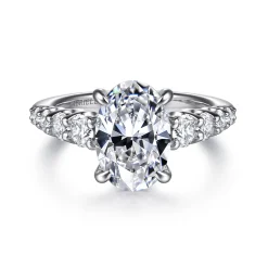 Discount Gabriel & Co. Seema - 14K White-Yellow Gold Oval Diamond Engagement Ring