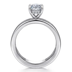 New Gabriel & Co. Sela - 14K White Gold Oval Diamond Engagement Ring