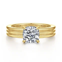 Discount Gabriel & Co. Sela - 14K Yellow Gold Cushion Cut Diamond Engagement Ring