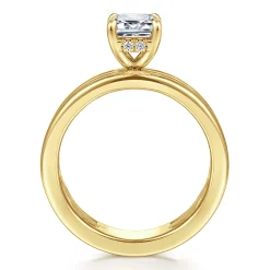 Clearance Gabriel & Co. Sela - 14K Yellow Gold Emerald Cut Diamond Engagement Ring