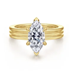 Clearance Gabriel & Co. Sela - 14K Yellow Gold Marquise Shape Diamond Engagement Ring