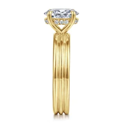 Hot Gabriel & Co. Sela - 14K Yellow Gold Oval Diamond Engagement Ring