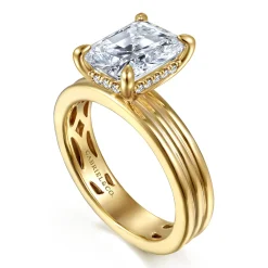 New Gabriel & Co. Sela - 14K Yellow Gold Radiant Cut Diamond Engagement Ring
