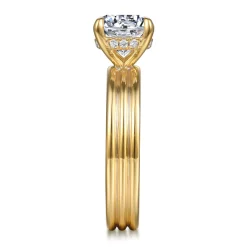 New Gabriel & Co. Sela - 14K Yellow Gold Round Diamond Engagement Ring