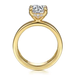 New Gabriel & Co. Sela - 14K Yellow Gold Round Diamond Engagement Ring