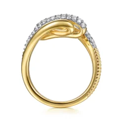 Outlet Gabriel & Co. Selene - 14K White Yellow Gold Diamond Swirl Ring