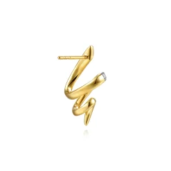 Gabriel & Co. Selene - 14K Yellow Gold Diamond Swirl Stud Drop Earrings