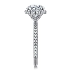 Outlet Gabriel & Co. Senne - 14K White Gold Round Hidden Halo Diamond Engagement Ring